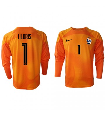 Frankrig Hugo Lloris #1 Målmand Replika Hjemmebanetrøje VM 2022 Langærmet
